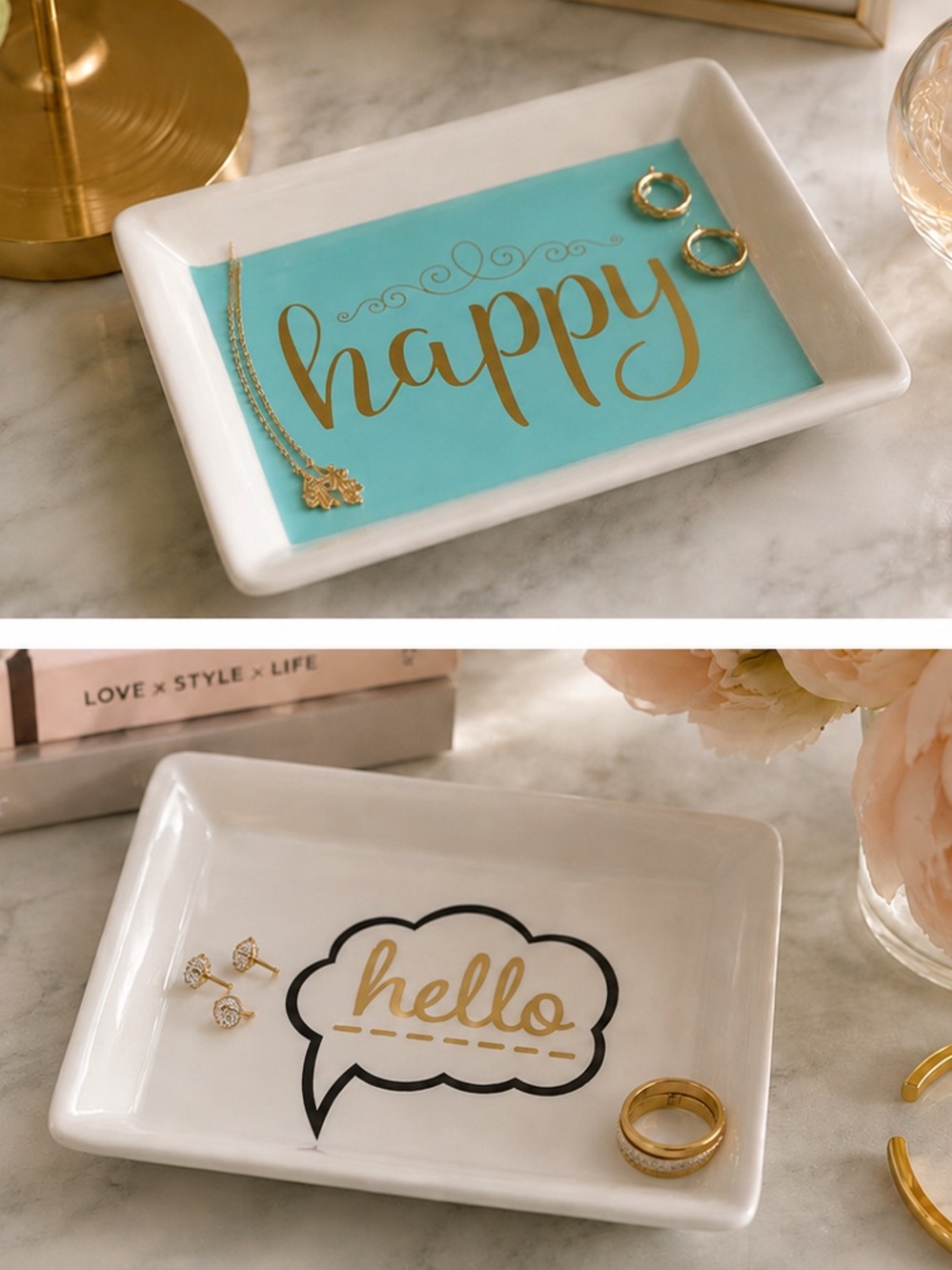 ✨ Decorative Jewelry Tray Set – 2 Piece Bundle ✨